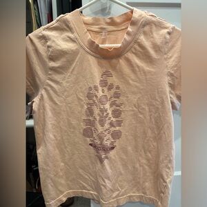Free People Peach Graphic Tee